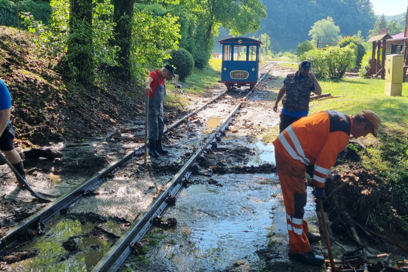 Zaplavená trať detskej železnice